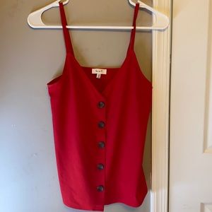 Red cami with buttons